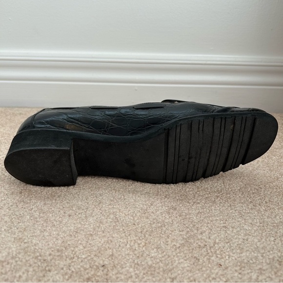 SALVATORE FERRAGAMO Crocodile Leather Loafers Size 10 Extra Narrow - Picture 13 of 15